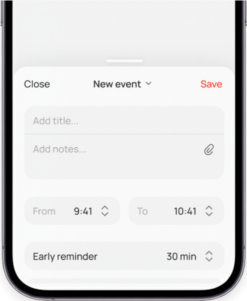 Creating a new note in the Amply productivity app